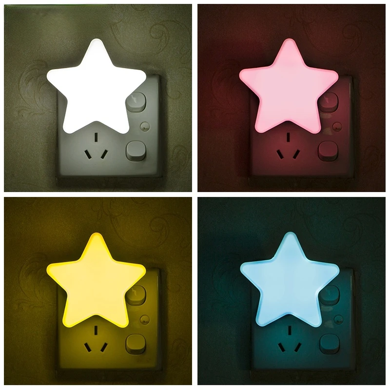 

Mini Star LED Night Light Sensor Control Energy Saving Decor Light Children Night Light Living Roombedroom Lighting Socket Lamp