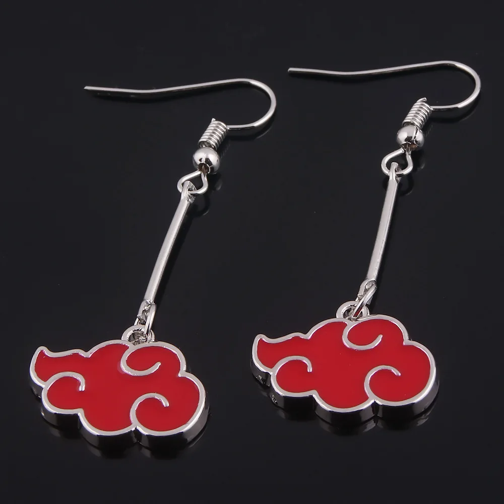 Серьги-капельки с красными облаками и аниме Akatsuki Itachi серьги для женщин мужчин