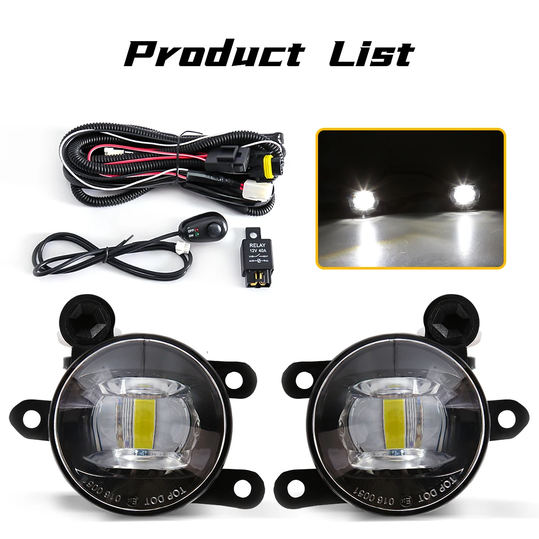 

ДХО дневные ходовые огни для Ford Ranger Raptor 2022, светодиодные противотуманные фары, чехлы на передний бампер, жгут проводов, автомобильные аксессуары, 12 В