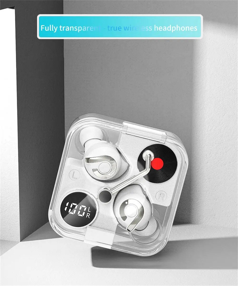 

TWS New Digital Display Bluetooth Headset 5.3 Wireless Headphones Low Latency Earbuds True Wireless Stereo Sports Earphone