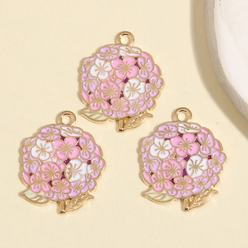 

5 шт., эмалевые подвески в виде цветка, листка, 23 х19 мм