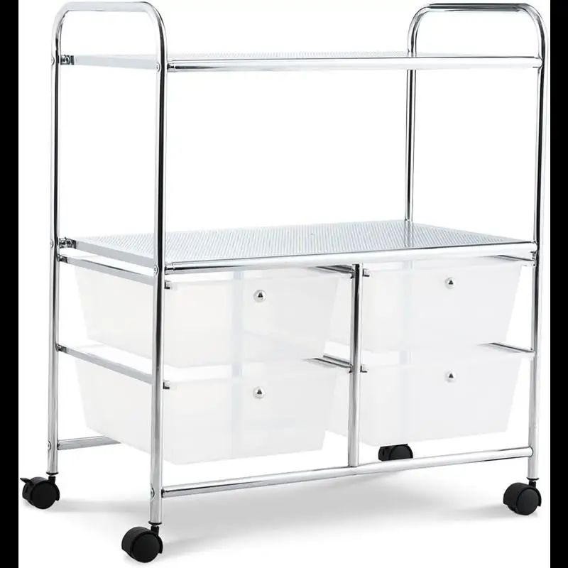 

VHPVHP Storage Carts,Rolling Storage Cart Shelf,School Organizer,Scrapbook,Paper,Office,4 Drawer (White)