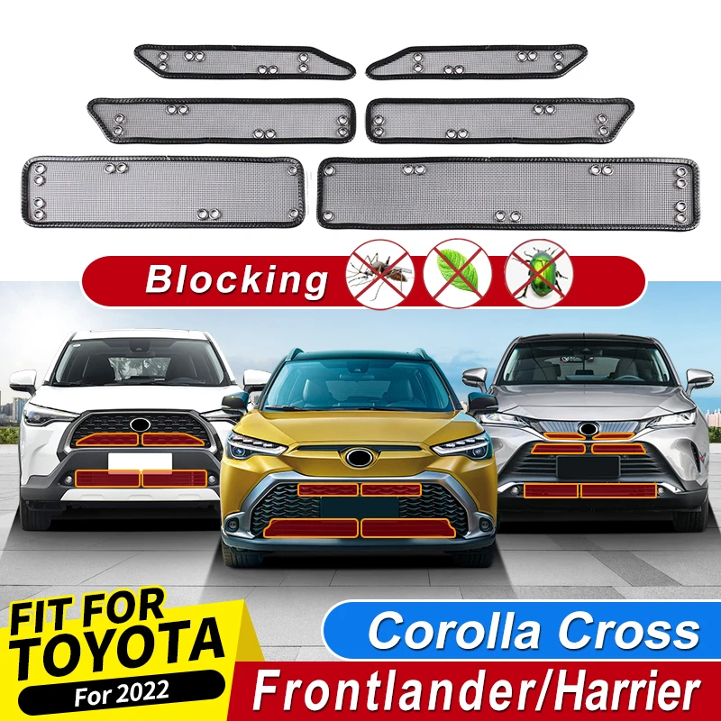 

For Toyota Harrier Corolla Cross 2020 2021 2022 Body Kit Tuning Modification Accessories Grille Prevent Bugs Mosquitoes and Sand