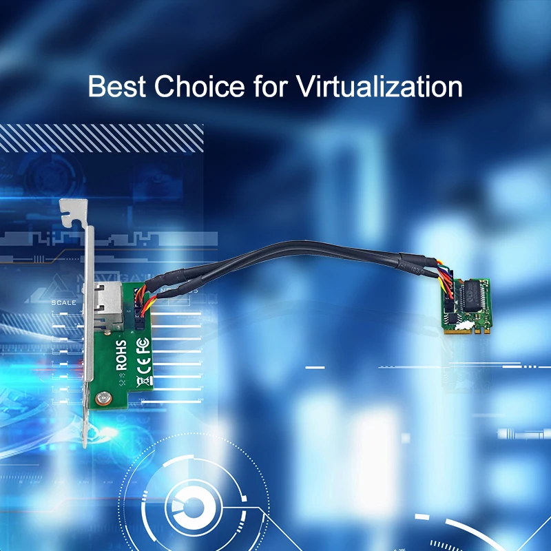 Адаптер для сервера Однопортовый интерфейс Ethernet 2210PT M.2 A + E Key 1GCopper PCI Express
