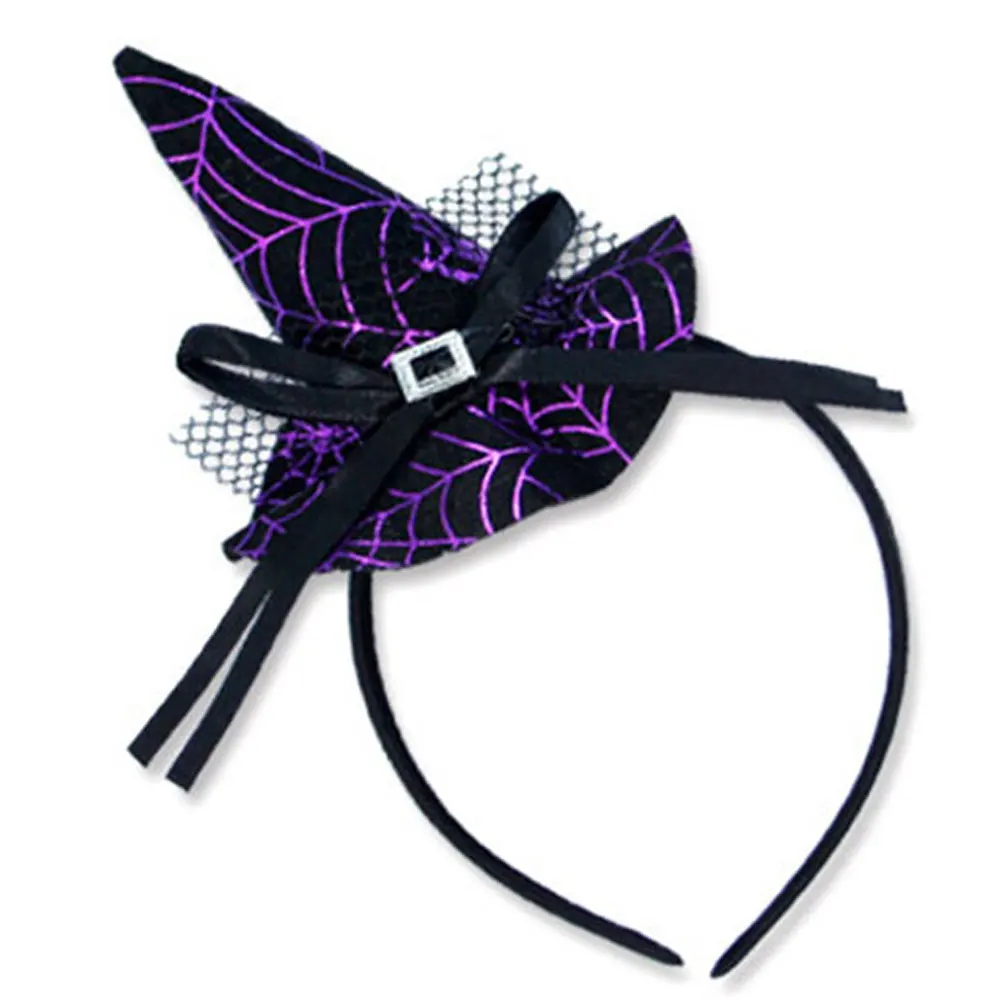 

1pcs Halloween Hair Hoop Festival Party Spider Web Witch Hat Performance Props For Halloween Costume Props Hair Accessory Decor