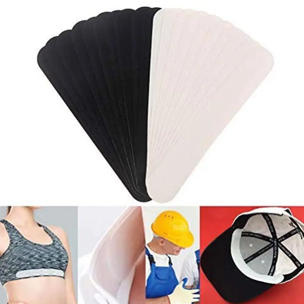 

10PC Disposable Hat Sweat Absorbing Pad Non-Woven Hat Sweatband Men Women Or Children Self-Adhesive Cloth Tape Stickers