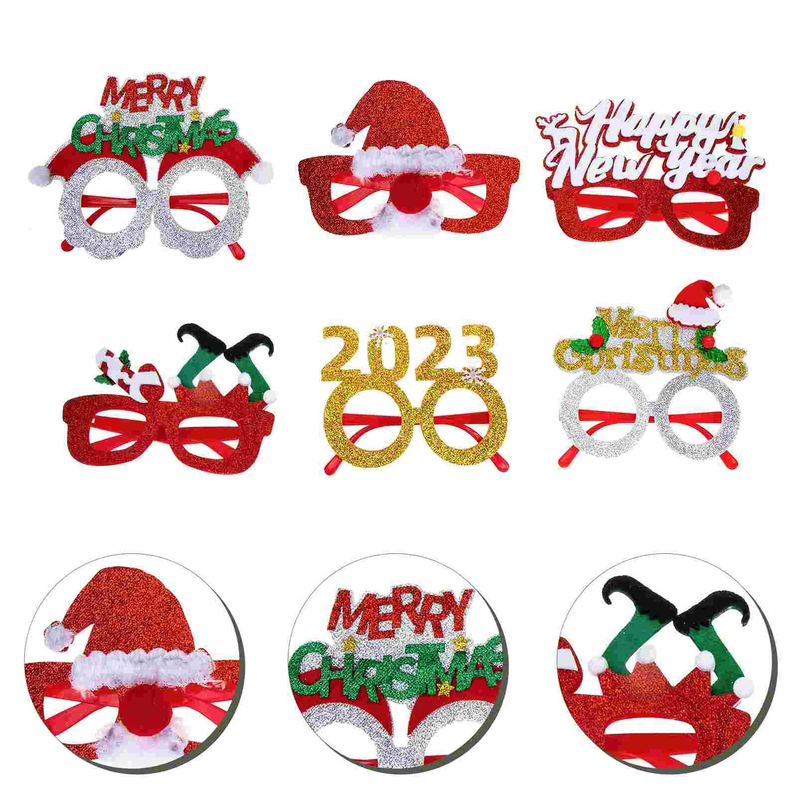 

6pcs Christmas Party Glasses Unisex Eyeglasses For Holiday Party Decoration
