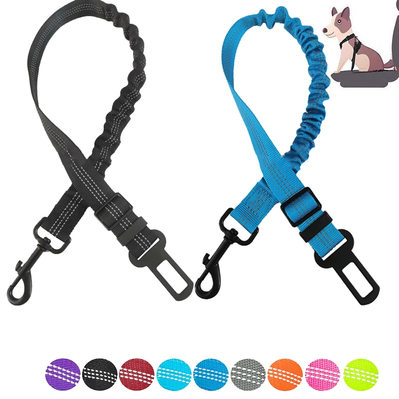 

Pet Dog Car Seat Belt Elastic Reflective Dog Harness Leash Durable Car Travel Safety Belt for Small Medium Dogs Pet Accessories