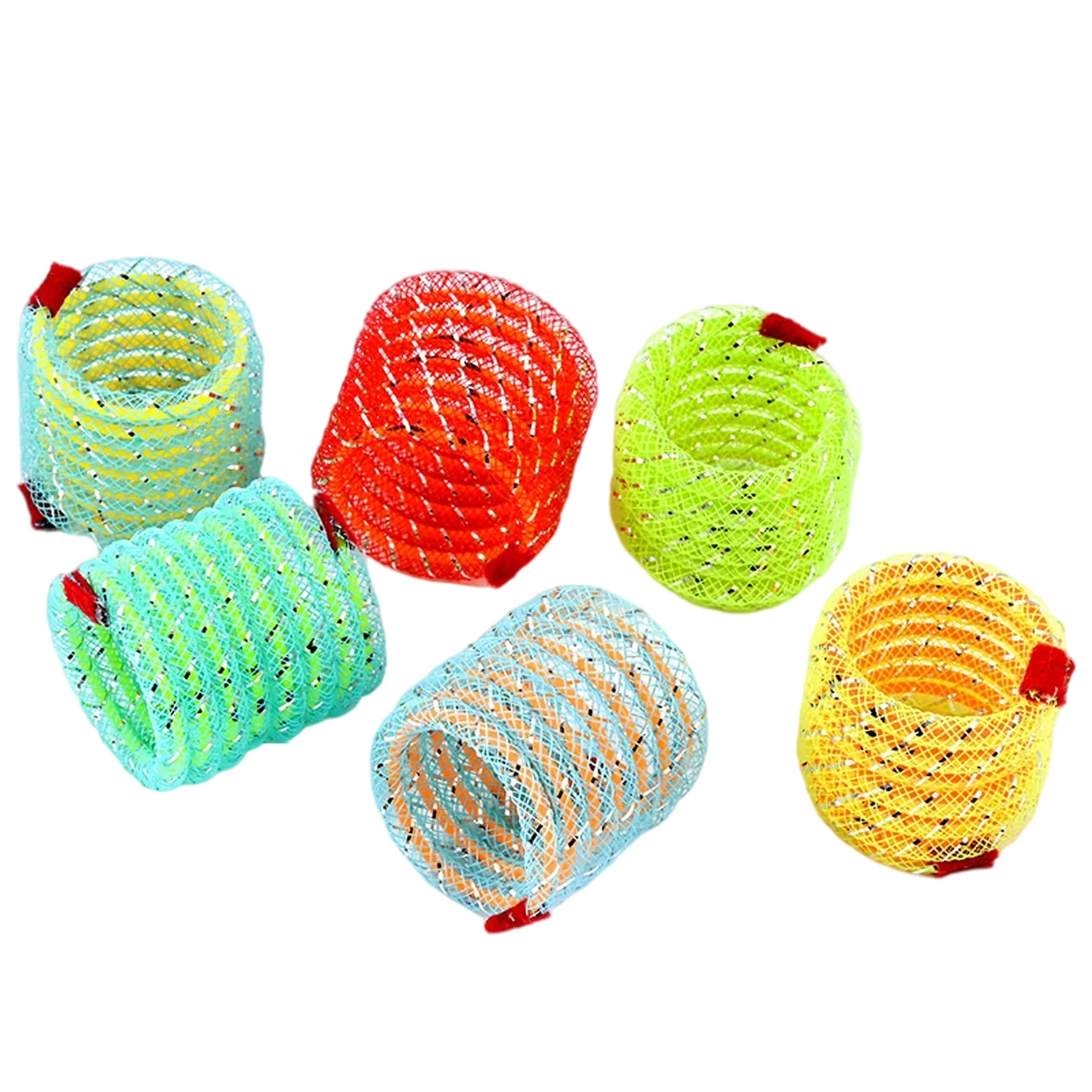 

Весенняя игрушка для кошек, красочная пластиковая тренировочная игрушка для кошек и котят, интерактивные пружины для кошек для кусания и ох...