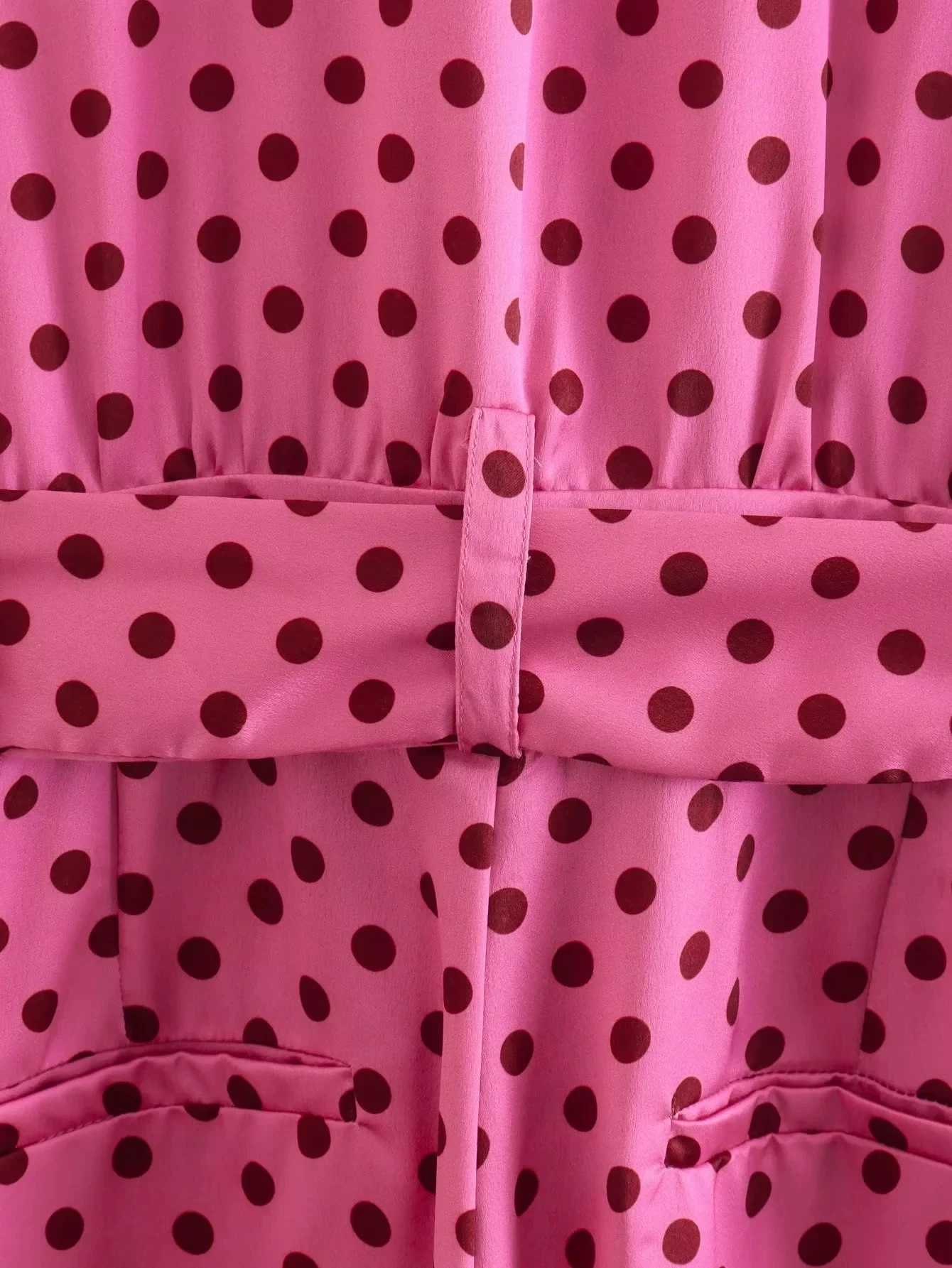 Jenny&Dave 2023 Ins Fashion Blogger Vintage Polka Dot Print Satin Sashes Dungarees Jumpsuits Women
