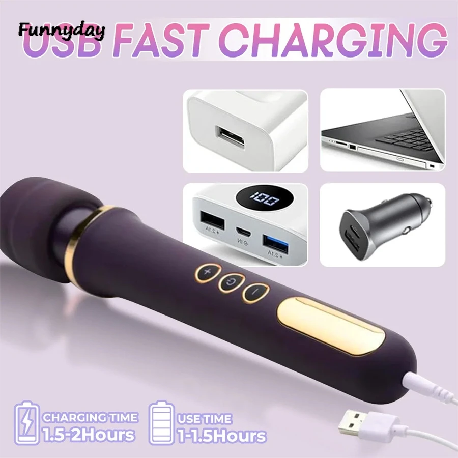 10-скоростной мощный AV-палка большой вибратор ручной волшебный вибратор-палочка