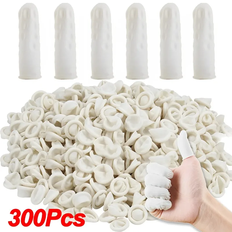 

100/300PCS Disposable Latex Finger Cover White Dustproof Fingertip for Factory Industry Household Tools Thumb Protector Gloves
