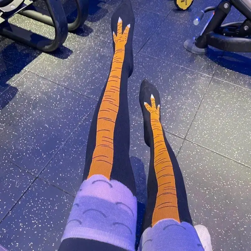 Чулки с куриными лапами женские весна-осень-зима выше колена тонкие длинные