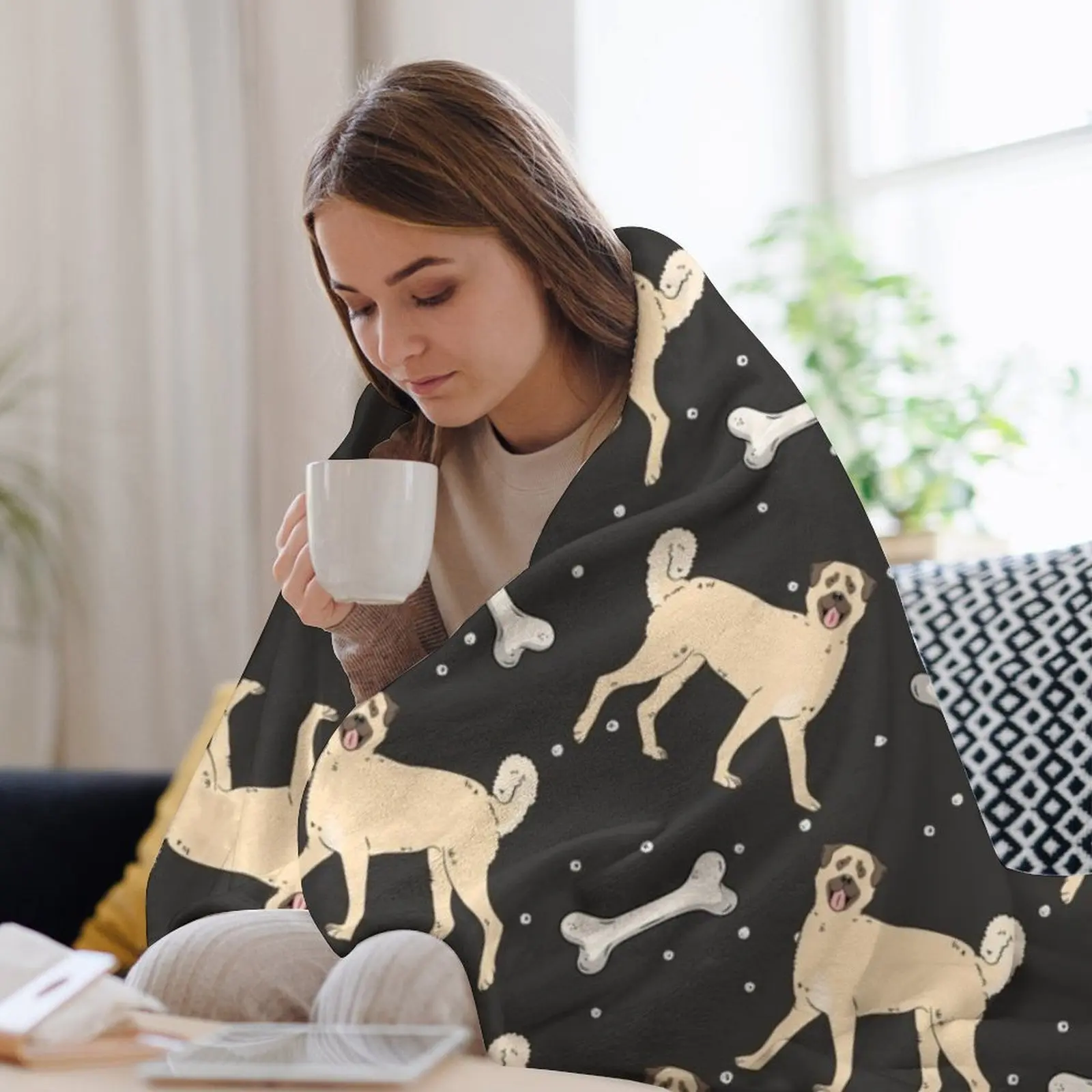 Одеяло с анатолийской овчаркой ретро термобелье для путешествий мягкие одеяла