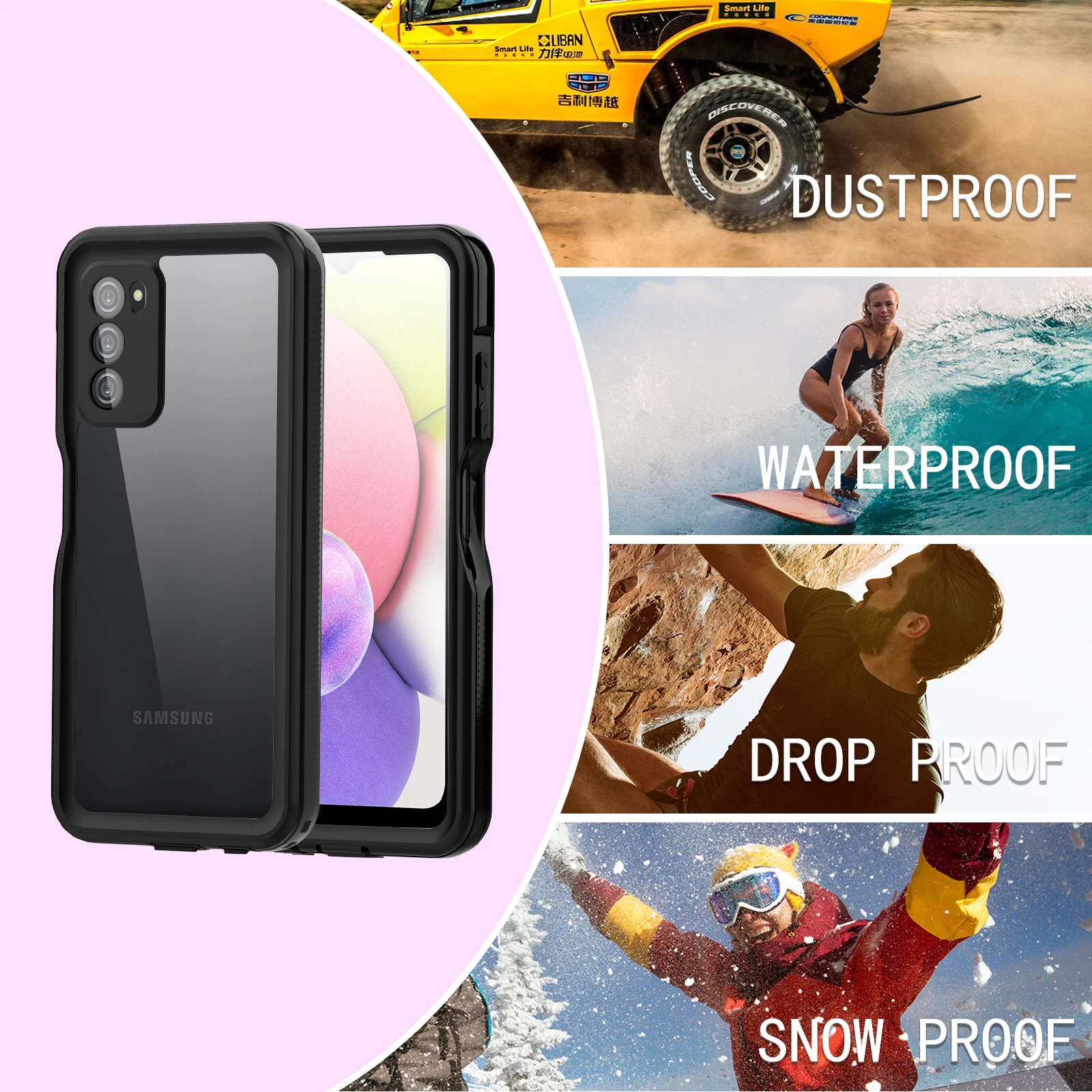 Водонепроницаемый Чехол IP68 для Samsung Galaxy A03S мягкий прозрачный Пыленепроницаемый