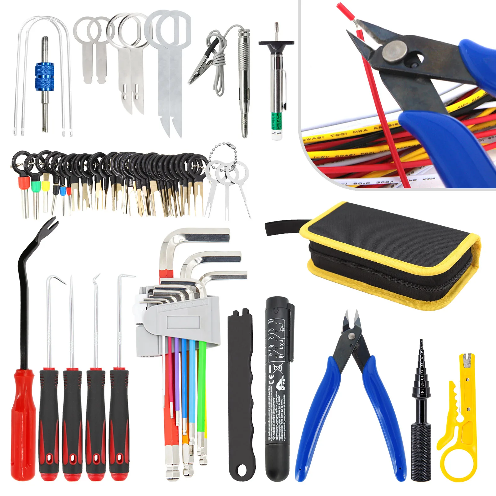 

Car Terminal Removal Tool Pick&Hook Screwdriver Hex Wrench Multi Functional Pliers Brake Fluid Tester Fluid Tester Tools