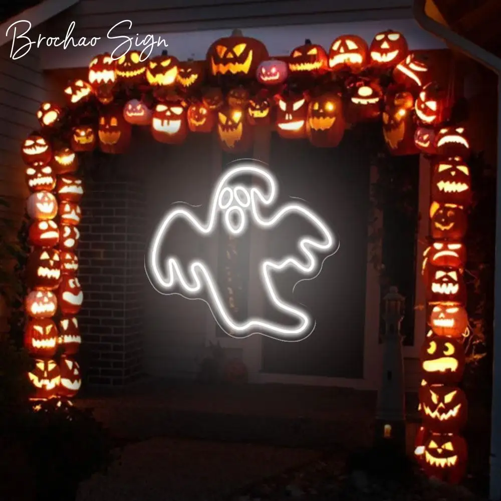 

2022 Halloween Decoration Party lights Ghost Neon Sign LED Neon light Wall Lamp For Home House Room Bar Shop Party Wall Decor