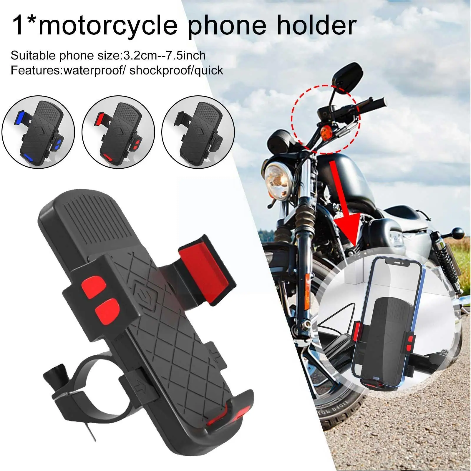 

Bicycle Mobile Phone Holder Mount Stand For Mountain Bike Scooter Cycling Accessories For Any Smartphone And Gps Anti-slip E1e7