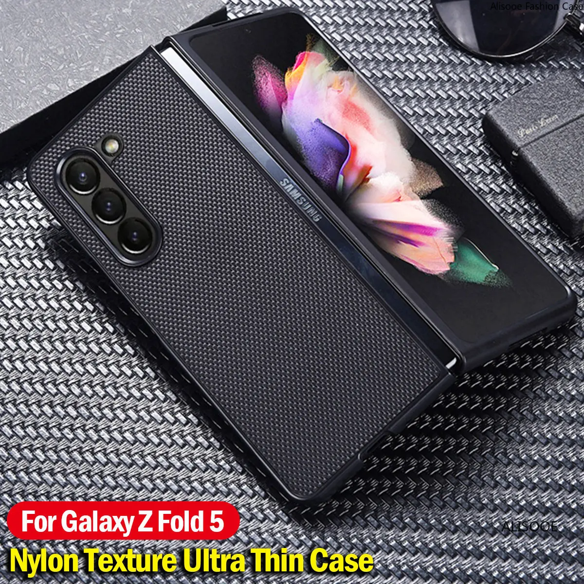 

Funda for Samsung Galaxy Z Fold 5 4 3 Case Nylon Texture Ultra Thin Armor Shockproof Cover for For Samsung Z Fold 3 4 5 Capa