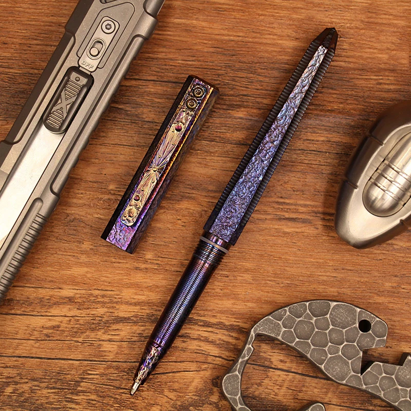 Handmade Starry Sky Limited Edition Titanium Alloy EDC Tactical Pen Metal business Signature Gel Pen