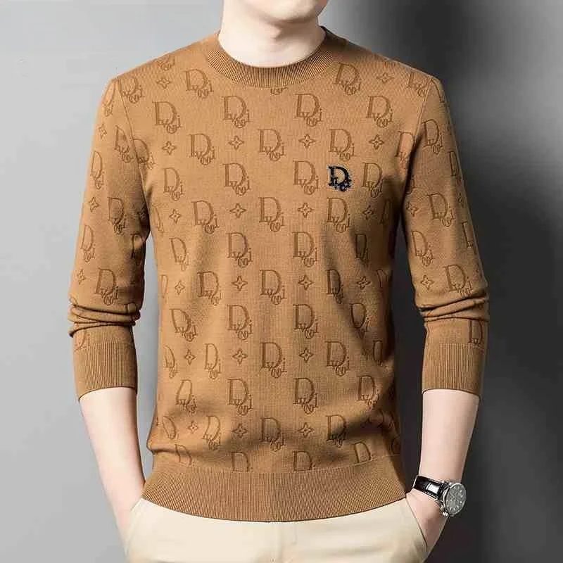 Genuine Goods Campania Мужской шерстяной свитер с длинными рукавами Рубашка круглым