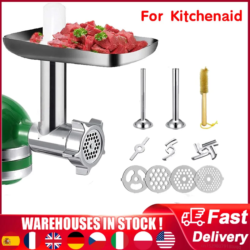 

For Kitchenaid Stand Mixer Food Grinder Attachment Slicer And Shredder Meat Stuffer Accessories Sausage Stuffer Tubes