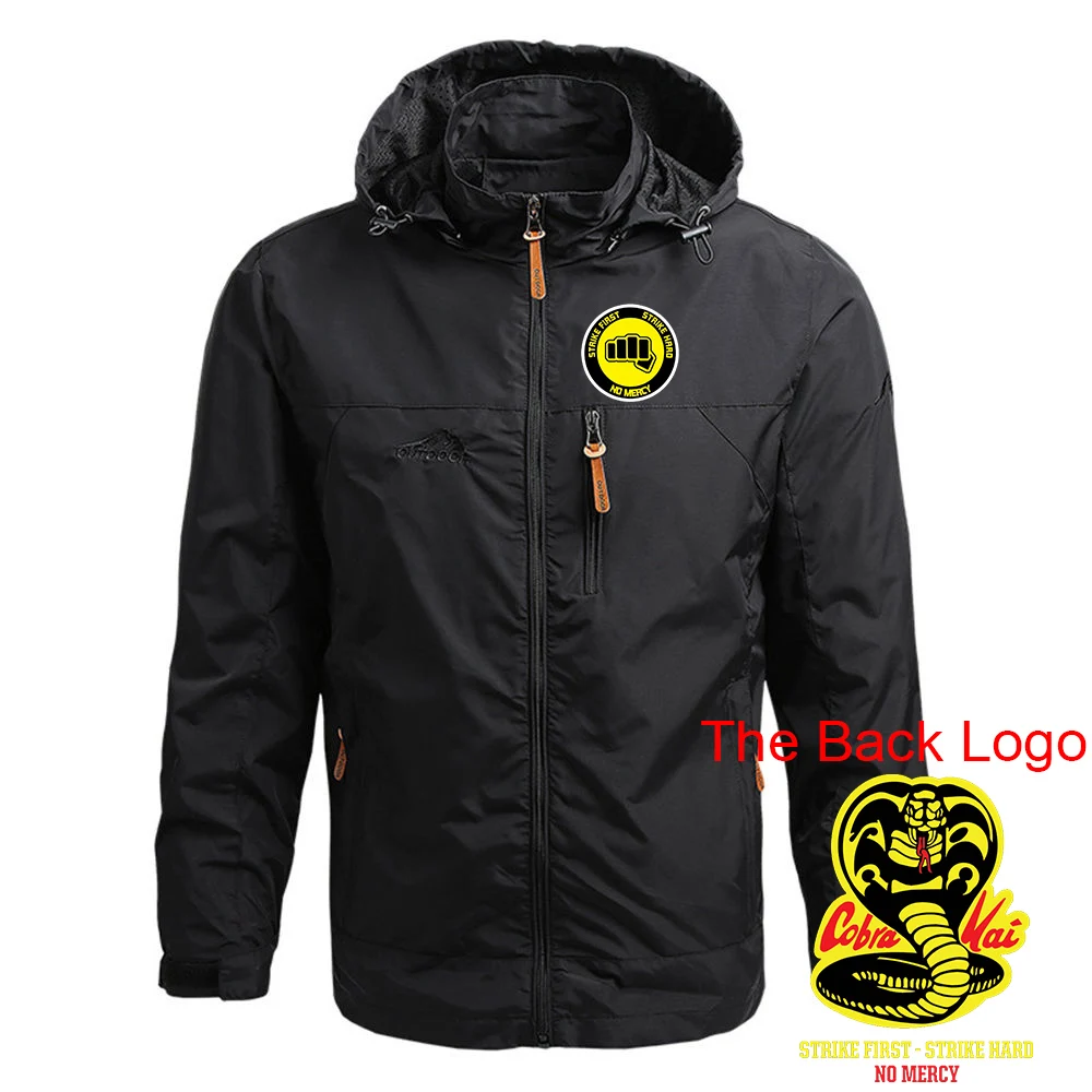 Куртка мужская непромокаемая с принтом кобры Кай повседневная ветровка без