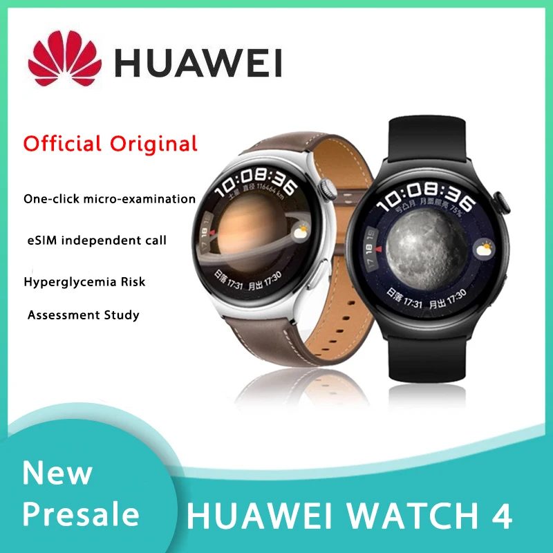 

Original HUAWEI WATCH 4 46mm dial Huawei Sports Smart Watch eSIM independent call hyperglycemia one click micro examination