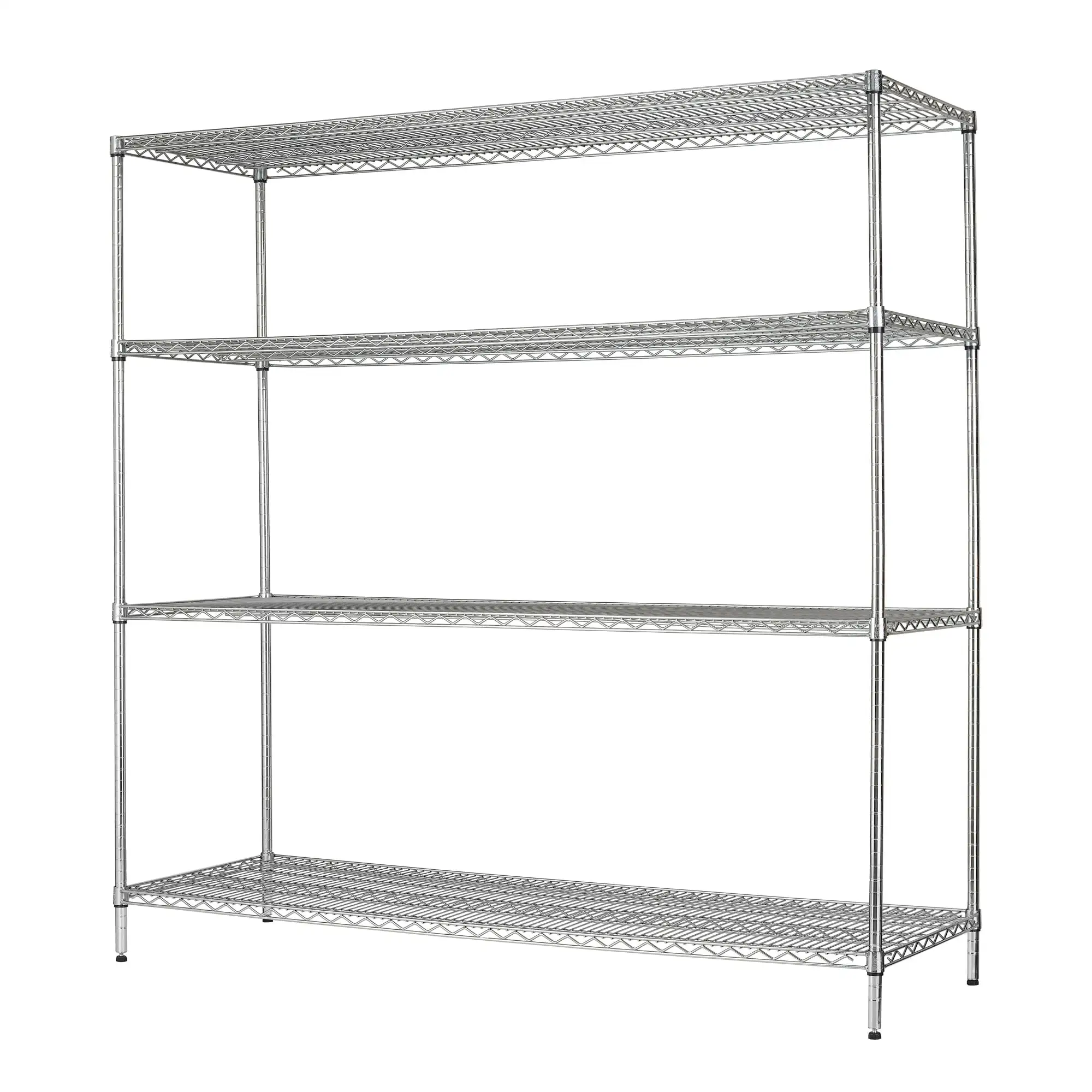 

Hyper Tough 4 Shelf Commercial Steel Wire Shelving Unit, Chrome, 24"Dx72"Wx72"H, Weight Capacity 4000 lb
