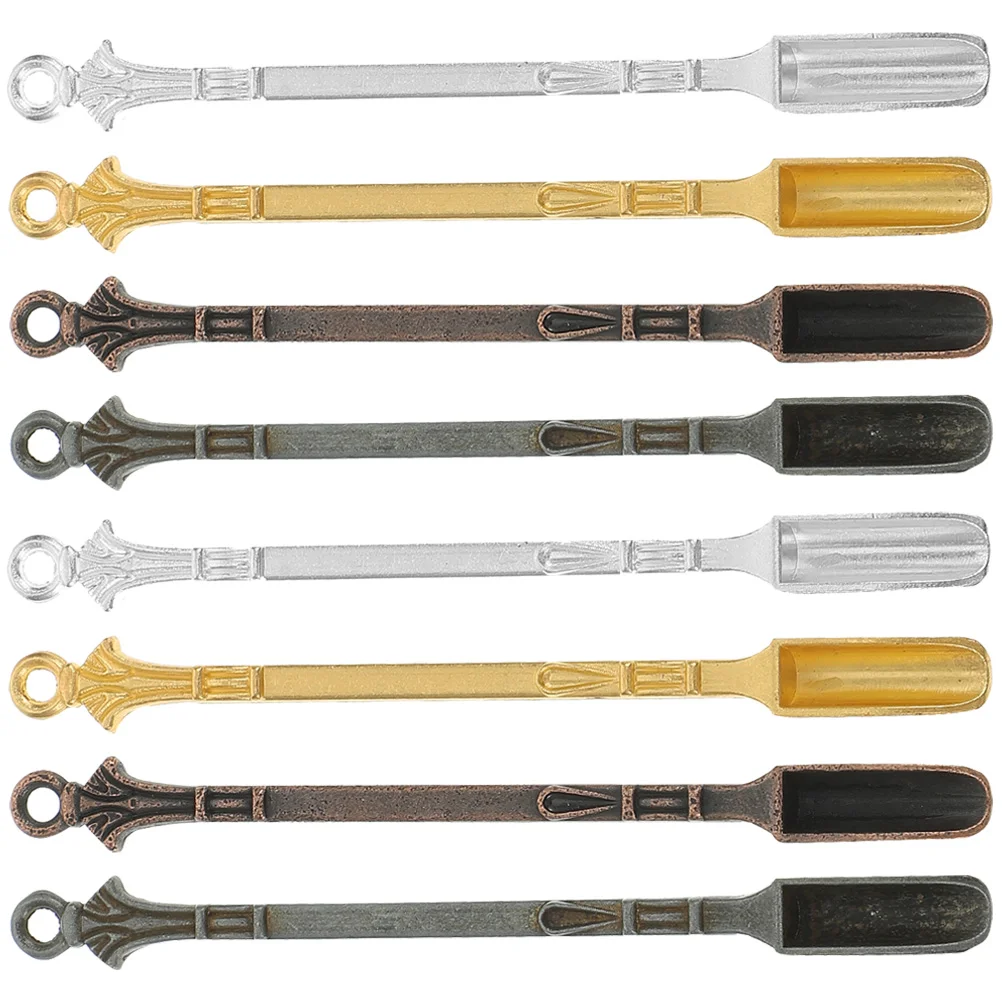 

8 Pcs Mini Spoon Metal Scoop Shovels Spoons Portable Small Iron Sampling Micro Adjustment Scoops Tiny Vintage Style