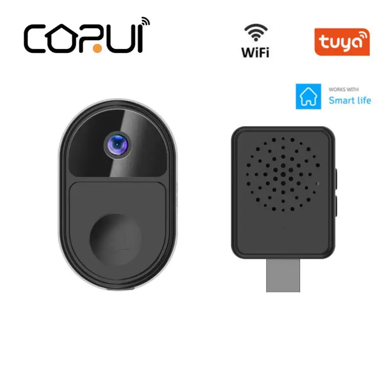 

CORUI Tuya WiFi Smart Video Doorbell Outdoor Wireless Doorbell Night Vision Camera Video Intercom Smart Life Security Protection