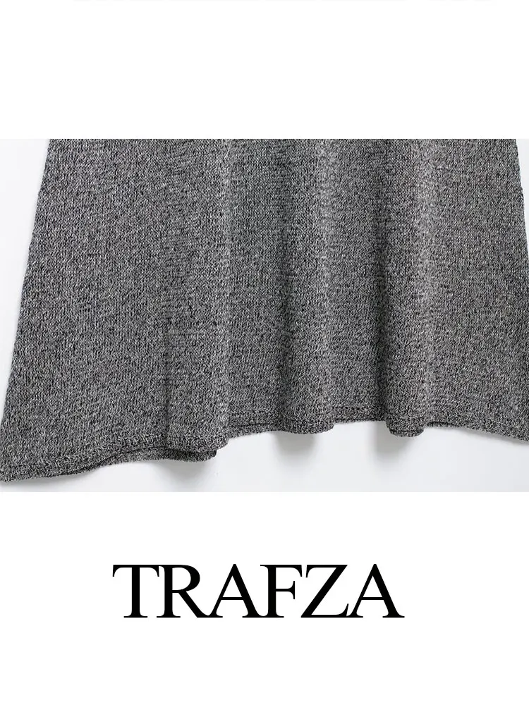 Женский вязаный комплект жилета TRAFZA короткий кардиган и трапециевидная