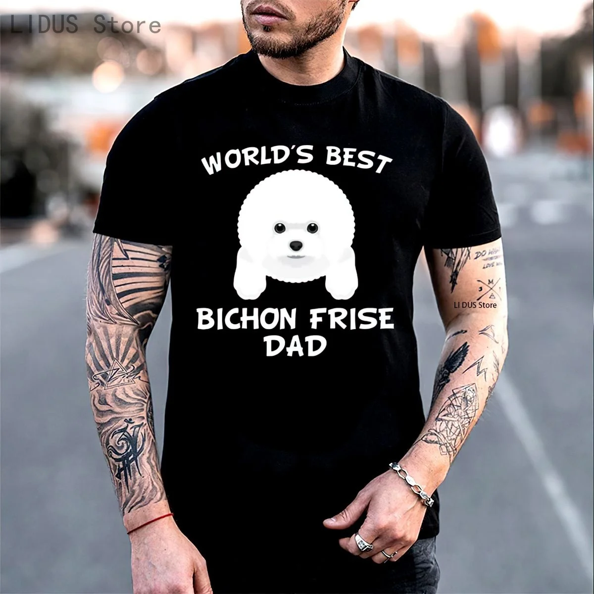 

Bichon Frise Dad T Shirt World'S Best Bichon Frise Dad Dog Owner T-Shirt Street Wear Fashion Tee TShirt