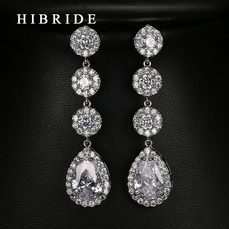 

Fashion Women Wedding Cubic Zircon Drop Earrings Rose Gold/white Gold /Gold Color Earrings Wholesale Price E-62