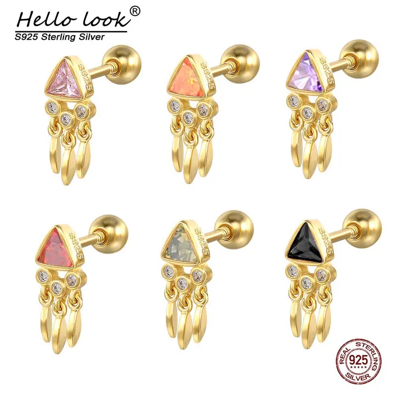 

Серьги-гвоздики женские из серебра 925 пробы с цирконом