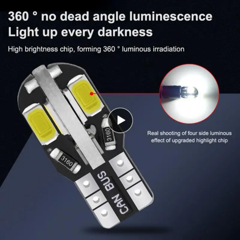 

Universal Signal Light Automatic Matching Decoding License Plate Reading Lights Super Bright Car Led Wide Light T10 Four-sided