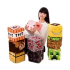 Плюшевая кукла Minecraft 10 см, 20 см, 30 см, набивная Подушка, трава, куб, ползунок, TNT, красная руда, квадратная свинья, детская игрушка на день рождения