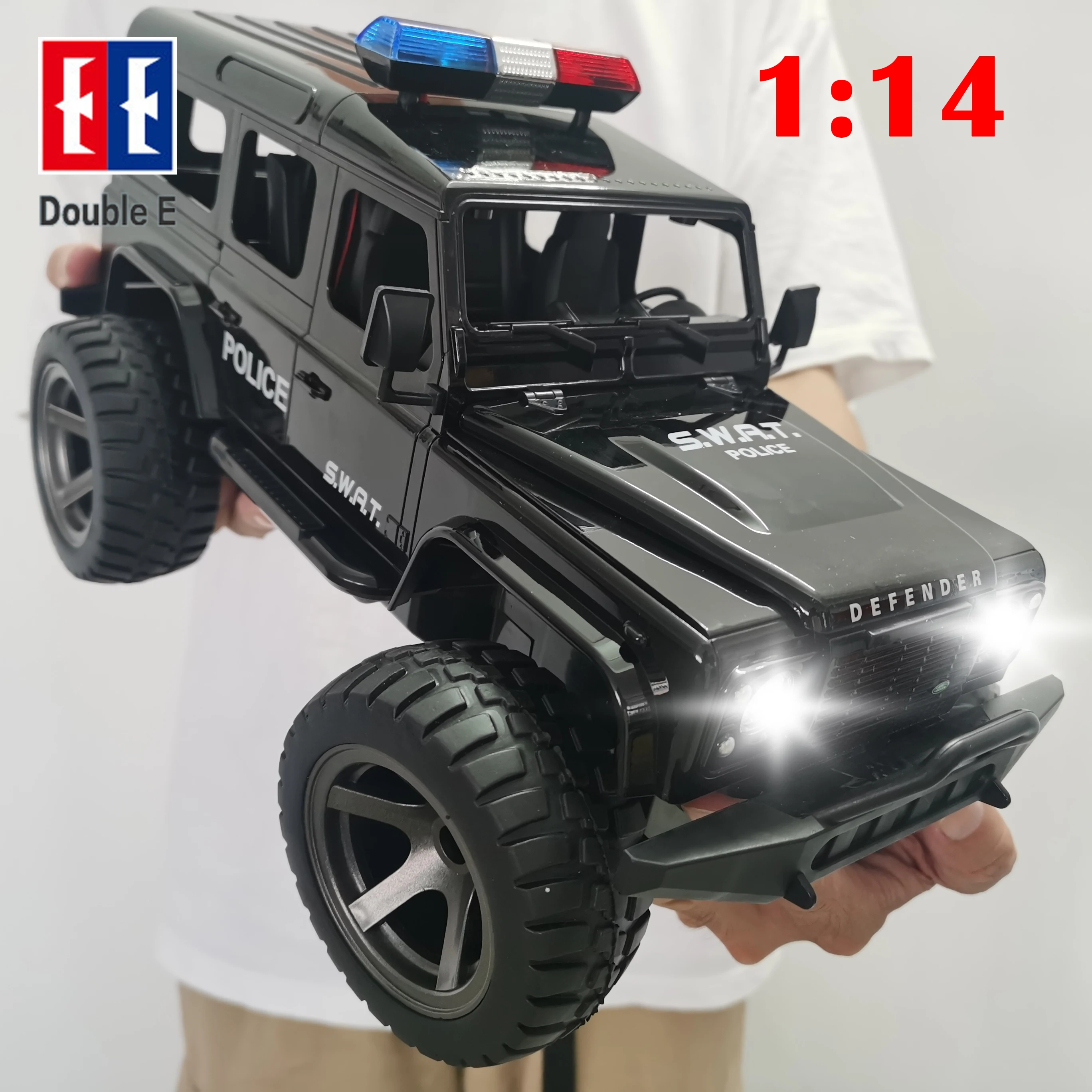 Enlarge 1/14 Big 2.4GHz Super Fast Police RC Car Remote Control Cars Toy with Lights Durable Chase Drift Vehicle toys for Boys Kid Child