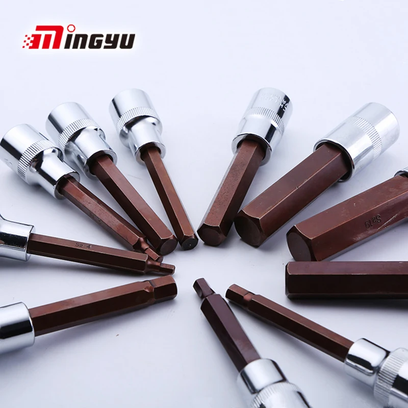 Шестигранный ключ H14, H17, H19, 1 шт., 1/2 дюйма, для гаечного ключа с трещоткой, 100 мм, удлиненный торцевой инструмент, гаечный ключ для снятия гаек