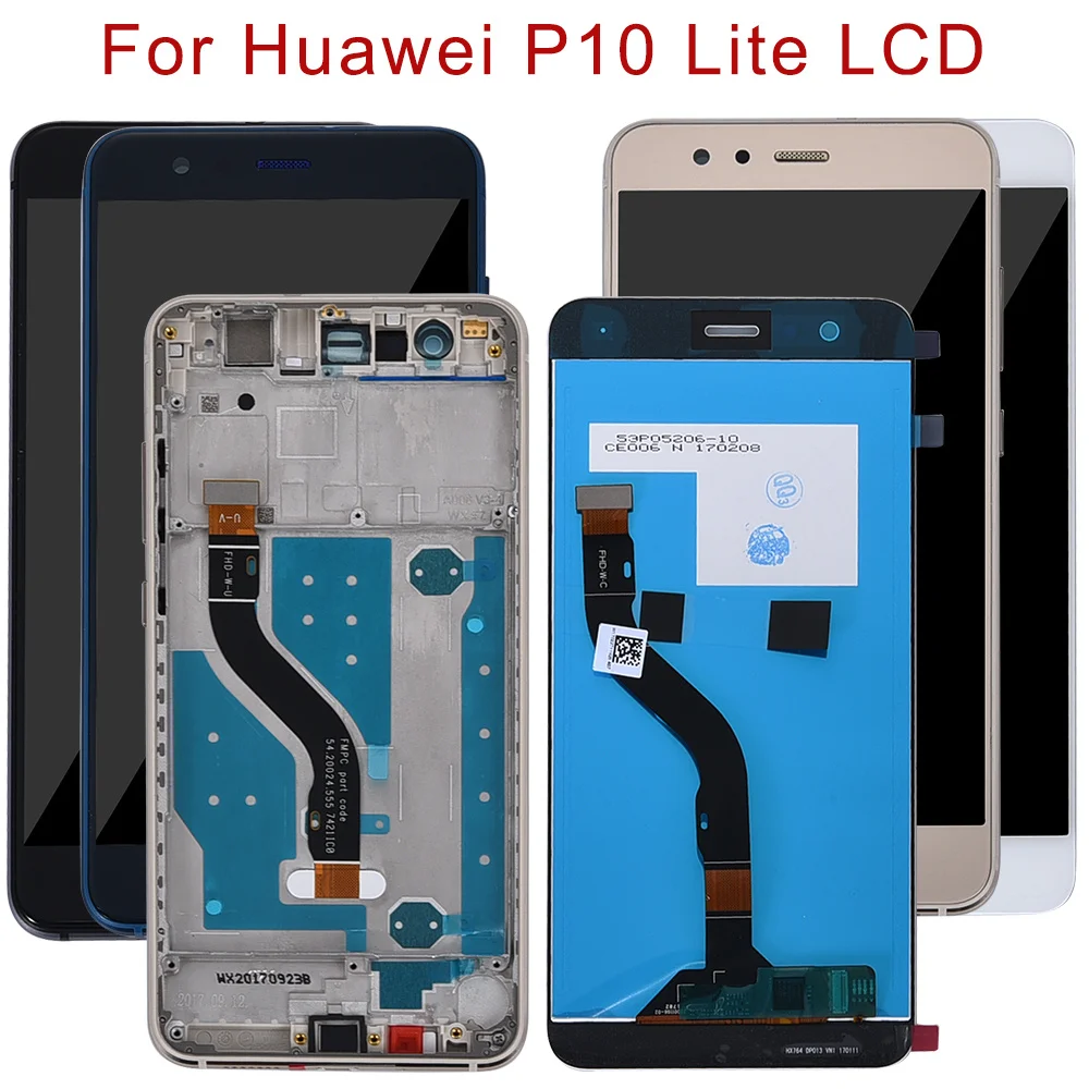 

For Huawei P10 Lite P10Lite WAS-LX2J WAS-LX2 WAS-LX1A WAS-L03T WAS-LX3 LCD Display Touch Screen Digitizer Assembly with frame