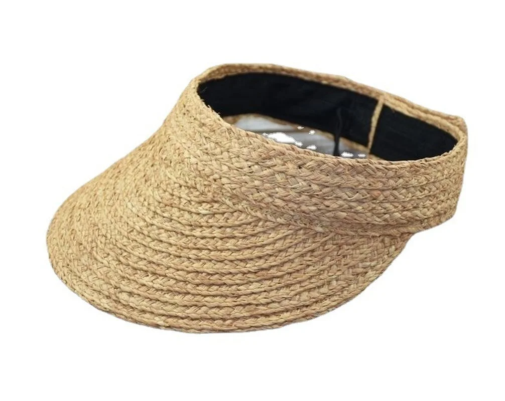 Шляпа от солнца из рафии летняя Солнцезащитная шляпа пляжная соломенная для