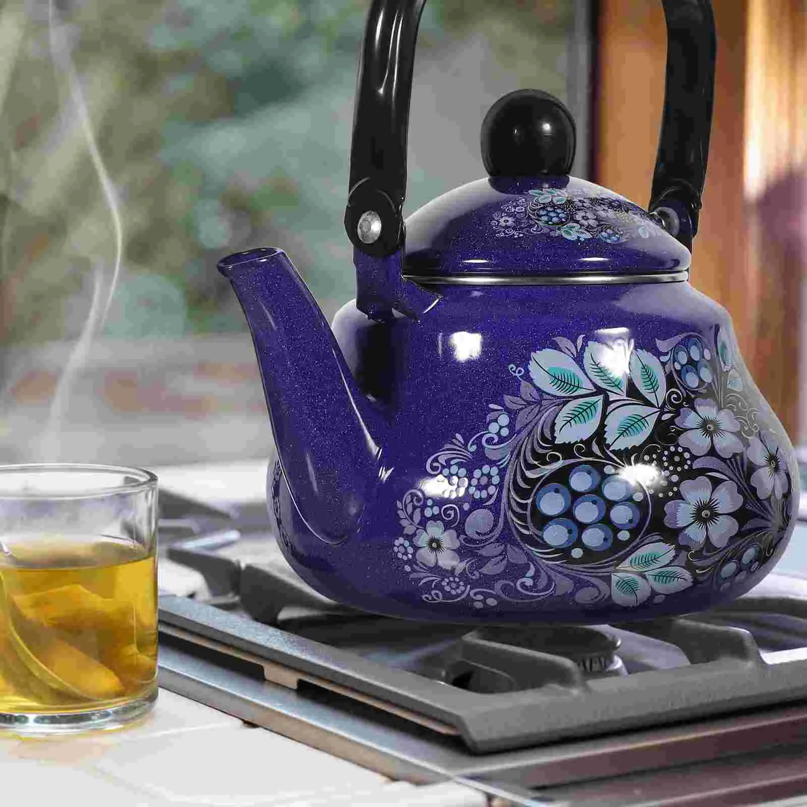 Эмалированный чайник портативный зеркальный для плиты маленький Универсальный