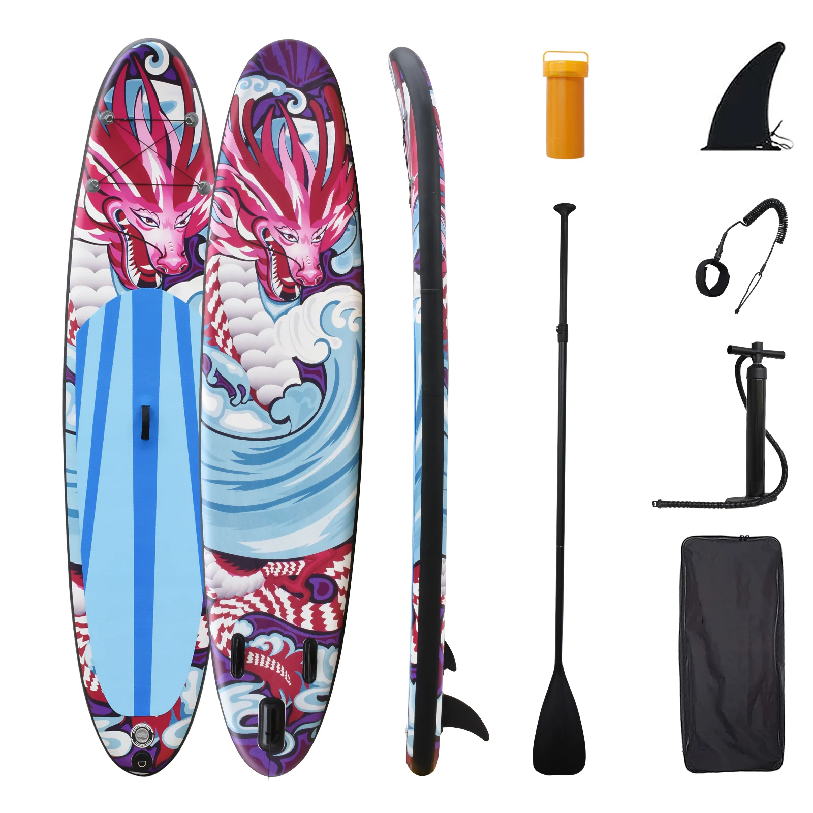 

11' Dagon Pattern Inflatable Stand Up Paddle Board сап доска Surfboard Surfing Board Chinese Style Custom Water Sport Sup Board