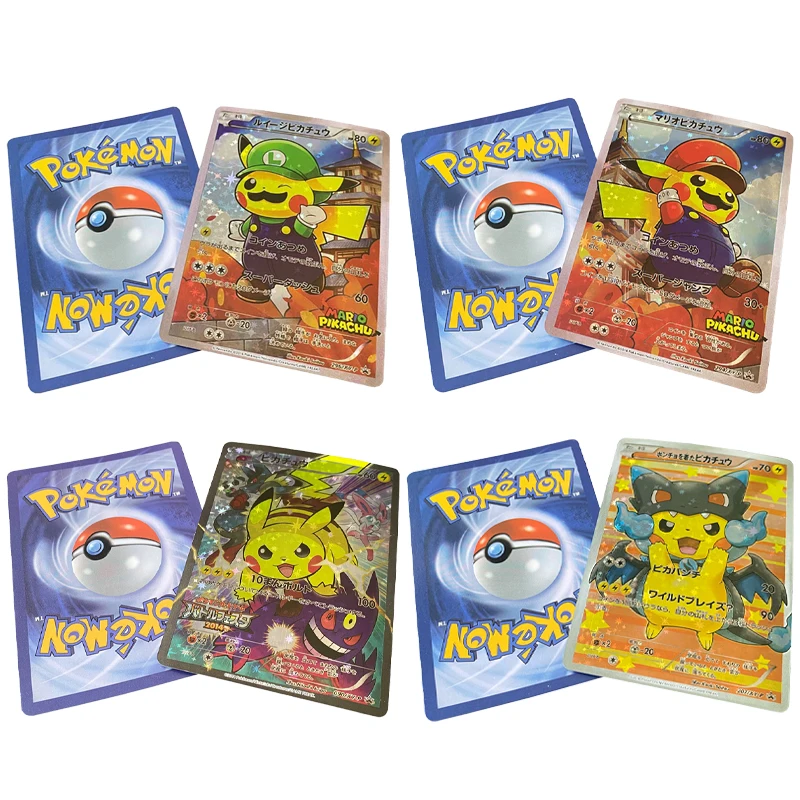 

Pokemon Pikachu dress up series set Refractive Flash Card Anime Flash Card Game Collection Cards gifts for friends