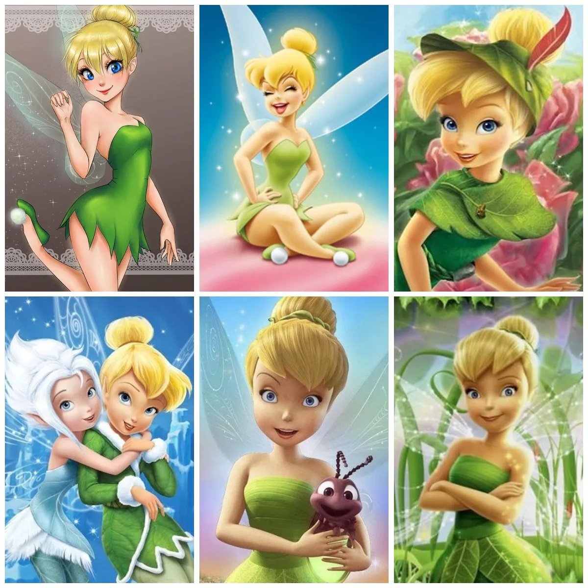 

Disney Tinker Bell Diamond Art Painting Fairies Cartoon DIY Diamond Painting Rhinestone Picture Cross Stitch Wall Decoration