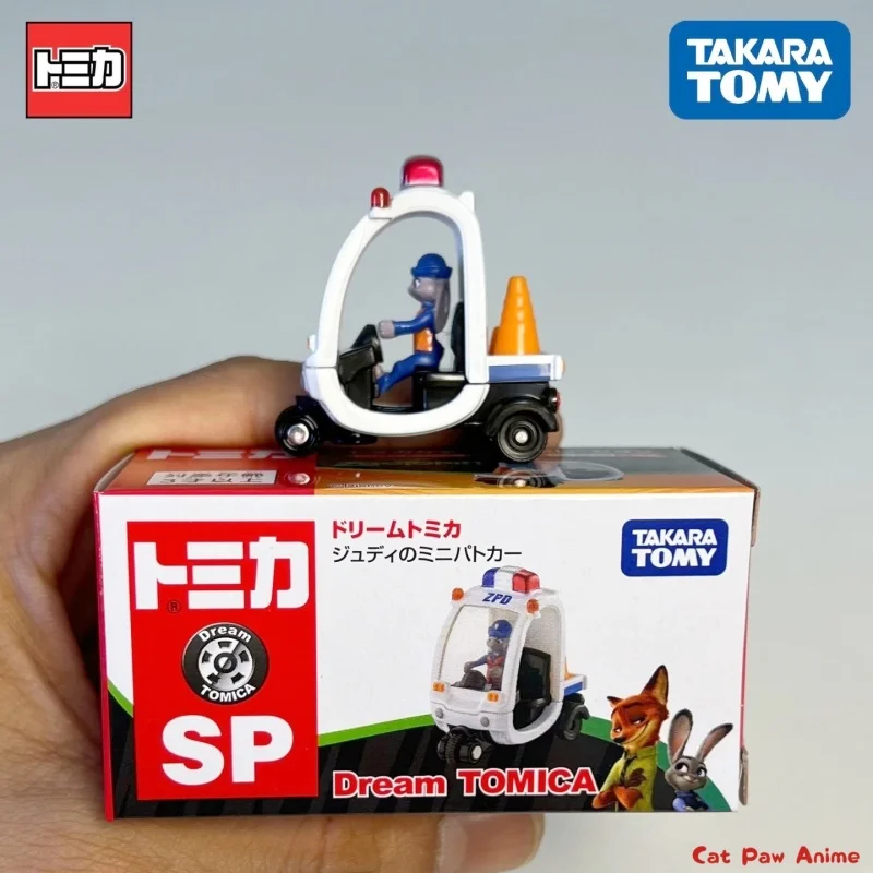 Фото TAKARA TOMY Zootopia 2, мини-полицейский автомобиль Джуди, игрушечная модель из сплава, серия Disney SP, игровой автомобиль, Коллекционная модель автомобиля №1