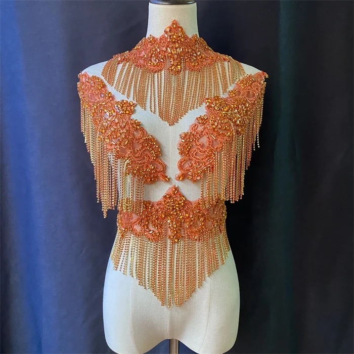

Rhinestone Beaded Applique Clothing Embroidery Sew-on Patch