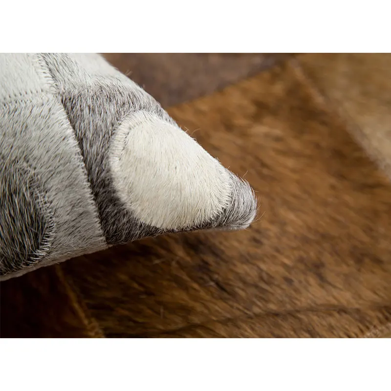 Меховая подушка Delavalle 50x50 см в стиле пэчворк коллекция диванных подушек кожаный