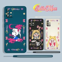 cute anime sailor moon for samsung galaxy a73 a53 a33 a52 a32 a22 a71 a51 a21s a03s a30s a50 liquid rope phone case cover fundas