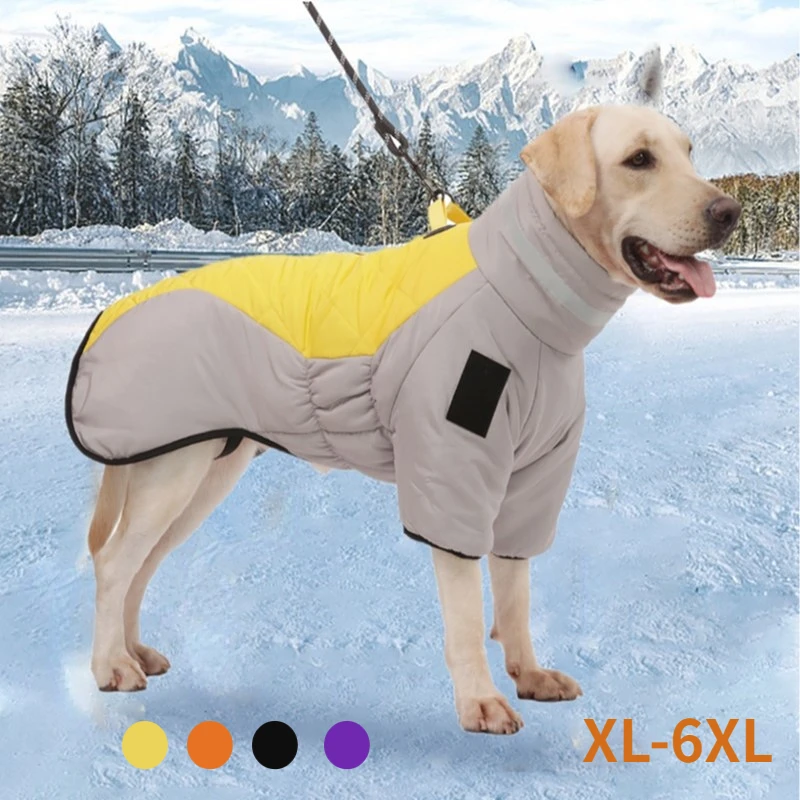 

Одежда для собак, зимняя теплая куртка, утепленный водонепроницаемый пуловер для домашних животных, средний и большой пуховик для щенка, костюм для улицы с четырьмя ногами
